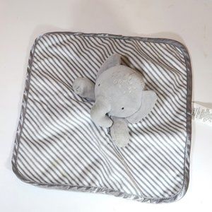Wonder Nation Elephant Baby Lovey Gray Stripes Security Blanket Plush Satin